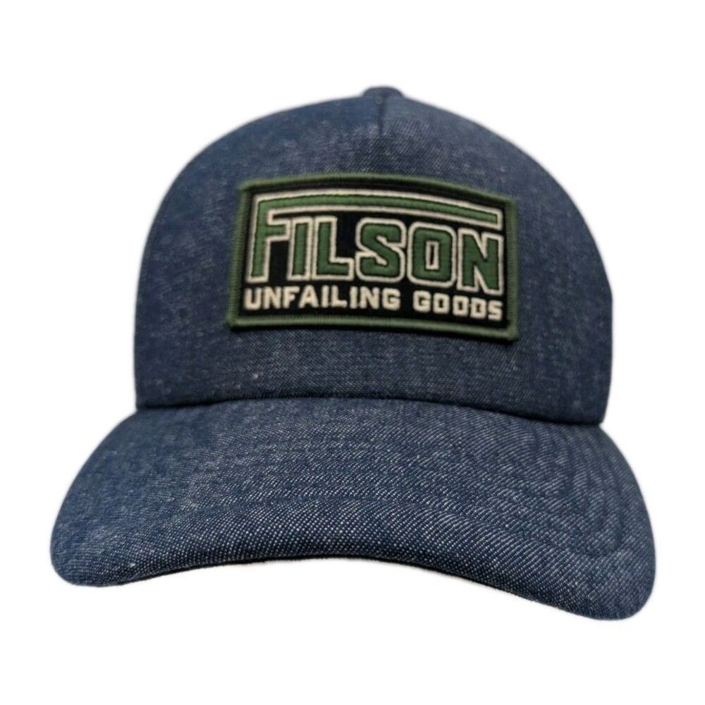 Authentic C.C. Filson Co. Denim Harvester Cap in Excellent Pre-Owned Condition.